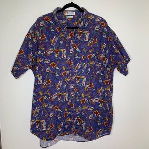 Retro purple Columbia button down shirt